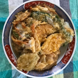 残った天ぷらで簡単天とじ丼